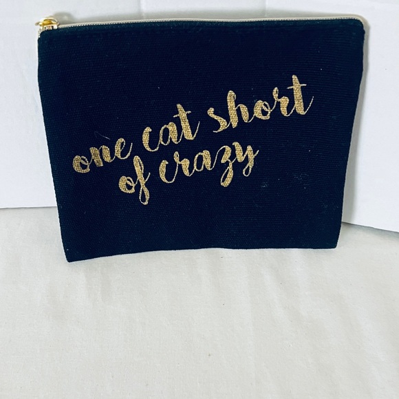 Two’s Company-One Cat Shot Accessory Pouch Black OS - Picture 2 of 4